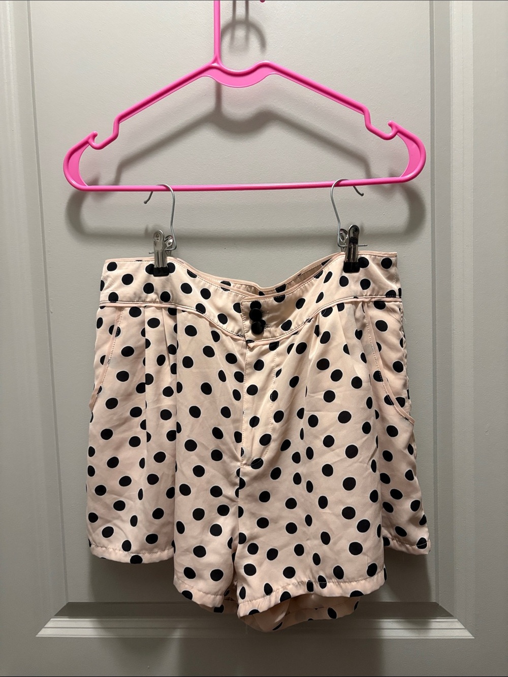 Divided Women's Polka Dot Shorts in Light Pink and Black